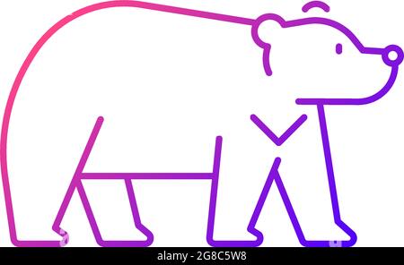 Formosan bear gradient linear vector icon. Stock Vector