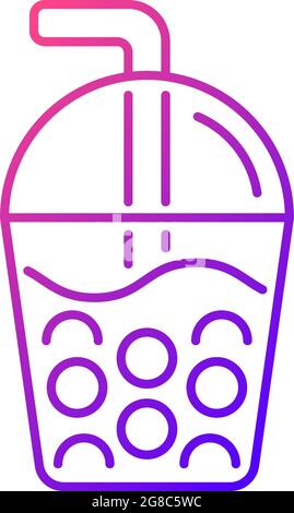 Bubble tea gradient linear vector icon. Stock Vector