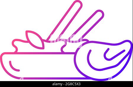 Oyster omelette gradient linear vector icon. Stock Vector