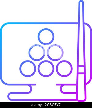 Online billiard games gradient linear vector icon Stock Vector