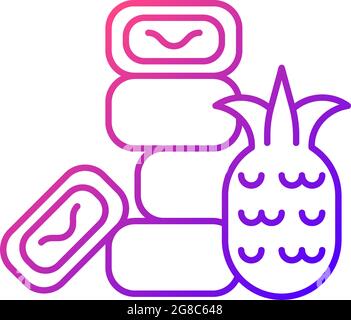 Pineapple cake gradient linear vector icon. Stock Vector