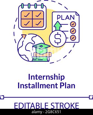 Internship installment plan concept icon Stock Vector