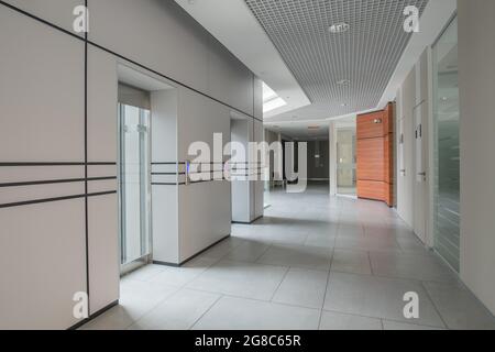 Image of empty corridor in modern office building Stock Photo