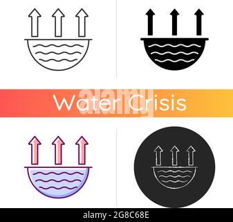 Water evaporation issue icon Stock Vector