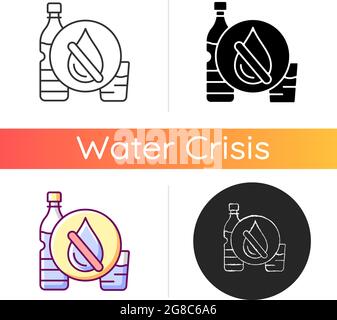 Drinking water shortage icon Stock Vector