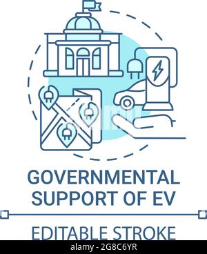 Eco cars governmental support concept icon. Stock Vector