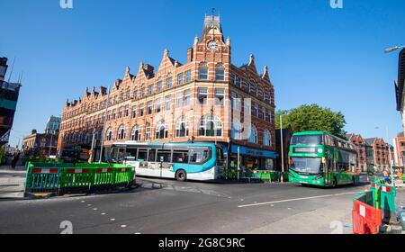 Summer morning on Canal Street on the Southside of Nottingham City, Nottinghamshire England UK Stock Photo