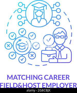Matching career field and host employer concept icon Stock Vector Image ...