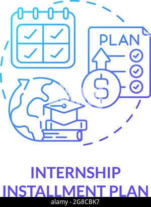 Internship installment plan concept icon Stock Vector