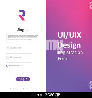 Set of Sign Up and Sign In forms. Registration and login forms page. Professional web design, full set of elements. User-friendly design materials. Stock Vector