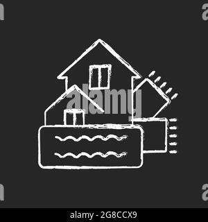 Weatherization chalk white icon on dark background Stock Vector