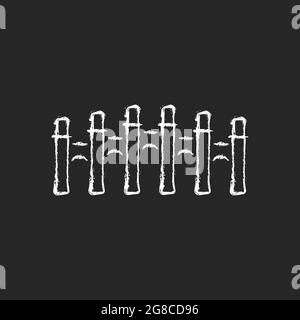 Taiwan palace museum chalk white icon on dark background. Stock Vector