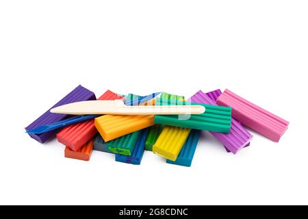 plasticine colorful sticks isolated over white background Stock Photo