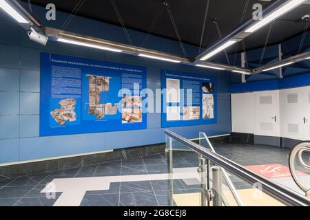 MADRID, SPAIN - Jul 16, 2021: View of the Reopening of the modern Gran Via metro station in Madrid, Spain Stock Photo