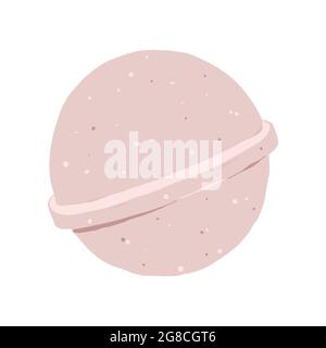 Bath bomb illustration, bubble bath bomb with essential oils, handmade fizzies for bathroom, isolated vector icon Stock Vector