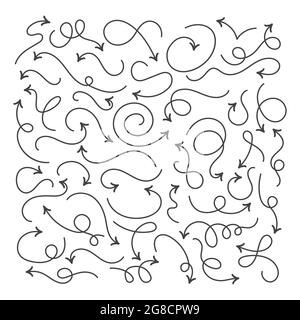 Doodle curved arrows Stock Vector