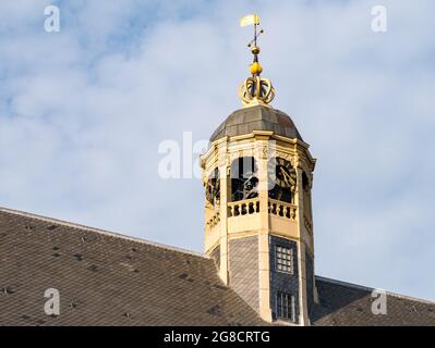 Bell tower of Great or Martini church in city of Sneek, Friesland, Netherlands Stock Photo