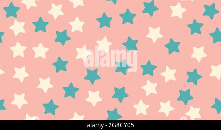 Cute seamless pattern with stars Vector illustration Stock Vector