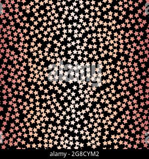 Seamless pattern with golden stars Vector illustration Elegant print with bright glowing confetti on black background Stock Vector