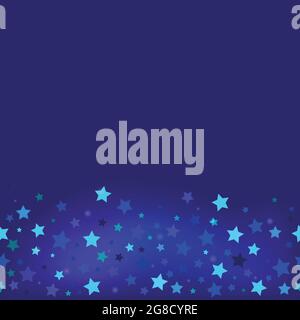 Starlight Vector template for posters and banners with copy space Seamless pattern with glowing stars on purple background Stock Vector