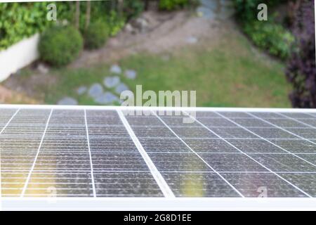 Picture taken on top of a roof with a solar panel installed Stock Photo