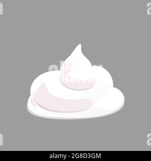 White sauce in cartoon style. White swirl condiment mousse. Vector illustration. Stock Vector