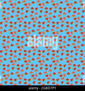 Pattern of watermelon slices. Decoration, print, Vector illustration. Stock Vector
