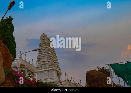 Birla Mandir hindu temple in Hyderabad, Andhra Pradesh, India. Asia Temples. Stock Photo