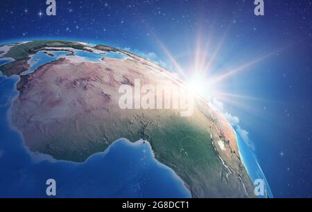 Planet earth. High detailed satellite view of the Earth and its ...