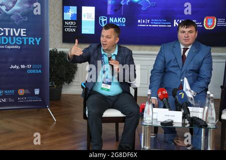 Non Exclusive: ODESA, UKRAINE - JULY 16, 2021 - President of the Kyiv School of Economics, chair of the UkrOboronProm Supervisory Board Tymofiy Mylova Stock Photo