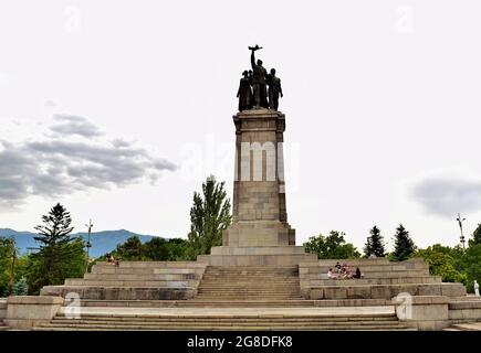 SOFIA, BULGARIA - Aug 08, 2015: A part of the Monument to the Soviet Army, in the city of Sofia, Bulgaria. Built to commemorate the liberation of Bulg Stock Photo