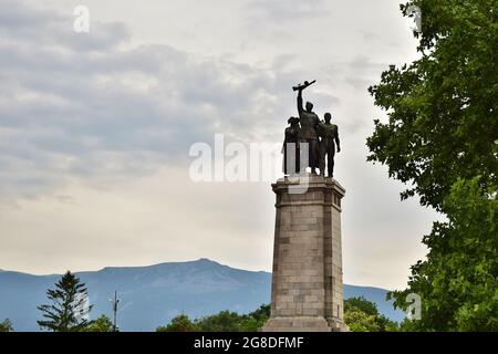 SOFIA, BULGARIA - Aug 08, 2015: A part of the Monument to the Soviet Army, in the city of Sofia, Bulgaria. Built to commemorate the liberation of Bulg Stock Photo