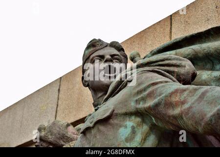 SOFIA, BULGARIA - Aug 08, 2015: A part of the Monument to the Soviet Army, in the city of Sofia, Bulgaria. Built to commemorate the liberation of Bulg Stock Photo