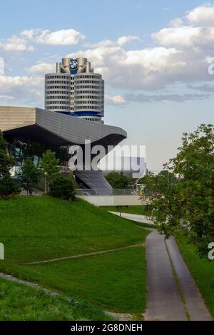 Munich, Germany - 08 25 2011: Architectural Detail of the BMW Welt building in Munich, Germany. Stock Photo