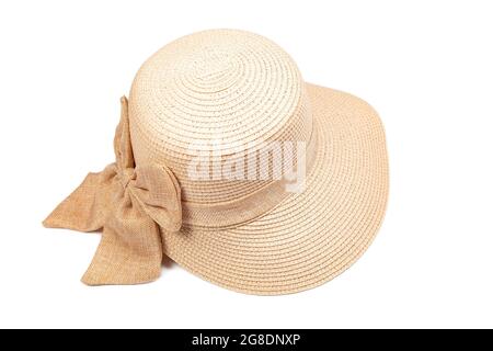 Pink hat on white background Stock Photo