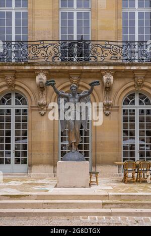 Paris, France - 07 16 2021: View from the inner courtyard of the Carnavalet Museum facade Stock Photo