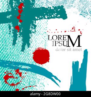 Abstract background for text. With handmade items. Brush strokes. Vector illustration Stock Vector