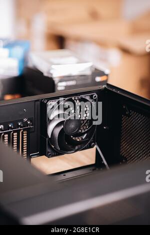 Vertical shot of a pc cooler Stock Photo