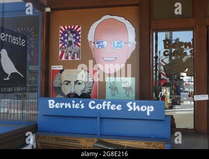 Los Angeles, California, USA 15th July 2021 A general view of atmosphere of Bernie's Coffee Shop during the coronavirus Covid-19 pandemic on July 16, 2021 in Los Angeles, California, USA. Photo by Barry King/Alamy Stock Photo Stock Photo