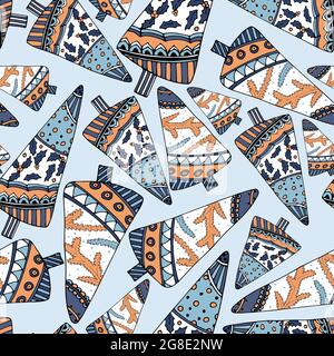 Hygge christmas tree vector seamless pattern Stock Vector