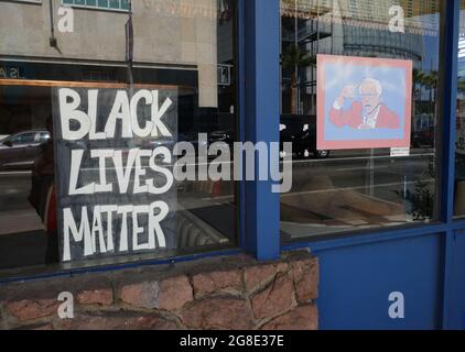 Los Angeles, California, USA 15th July 2021 A general view of atmosphere of Bernie's Coffee Shop during the coronavirus Covid-19 pandemic on July 16, 2021 in Los Angeles, California, USA. Photo by Barry King/Alamy Stock Photo Stock Photo