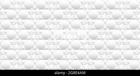 Abstract geometric seamless pattern floral design modern. Elegant of white and gray background for upholstery, carpet,wallpaper,clothing,wrapping Stock Vector