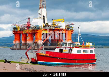 Nigg to Cromarty ferry at Cromarty village on Black Isle on Cromarty Firth, Ross and Cromarty, Scotland, UK Stock Photo