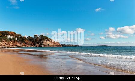 Empty beach in autumn, Singing Beach, Manchester-by-the-Sea, Cape Ann, Massachusetts, New England, USA Stock Photo