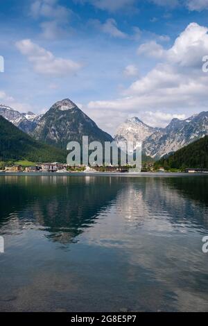 View over the Achensee, Pertisau, in the back Karwendel, Tyrol, Austria Stock Photo