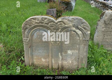 Gravestone for a double grave at a Jewish cemetery, created around