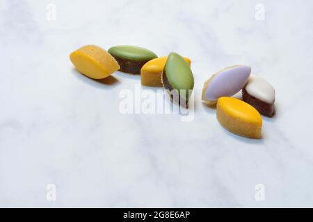 Typical almond sweets from france calissons d'aix Stock Photo - Alamy