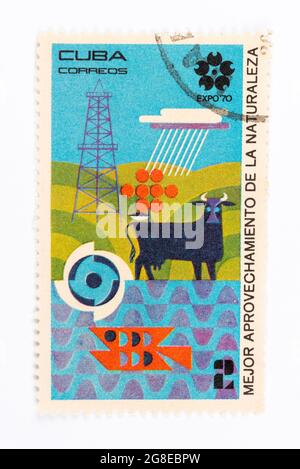 Expo 70 Cuban Postage Stamp Stock Photo