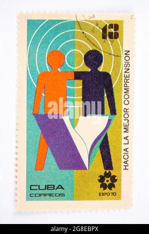 Expo 70 Cuban Postage Stamp Stock Photo