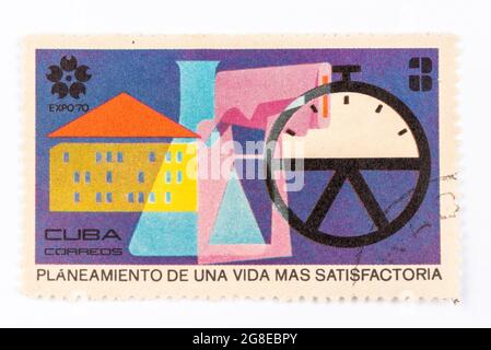 Expo 70 Cuban Postage Stamp Stock Photo